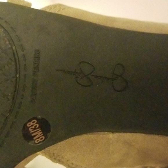 Beige Peep Toe Spike Stiletto High Heel Ankle Boots Studs Size 8 - Picture 12 of 12